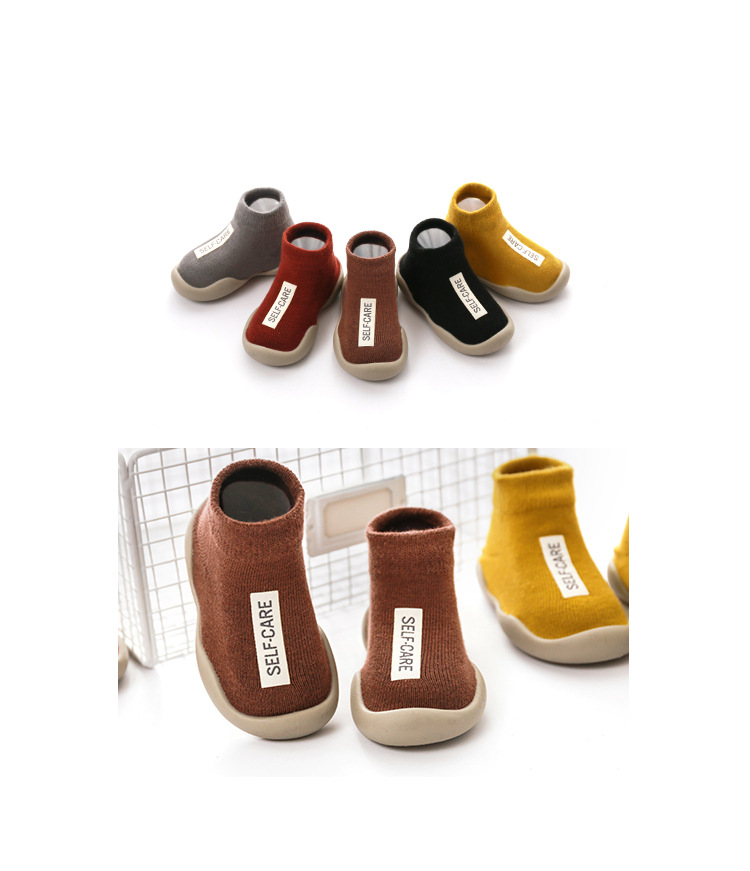 Unisex Baby Shoes First Shoes Baby Walkers Toddler First Walker Baby Girl Kids Soft Rubber Sole Baby Shoe Knit Booties Anti-slip