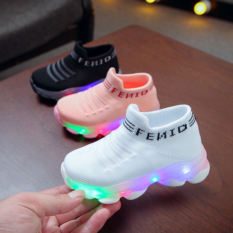 Kids Sneakers Children Baby Girls Boys Letter Mesh Led Luminous Socks Sport Run Sneakers Shoes Sapato Infantil Light Up Shoes Kids Sneakers Children Baby Girls Boys Letter Mesh Led Luminous Socks Sport Run Sneakers Shoes Sapato Infantil Light Up Shoes