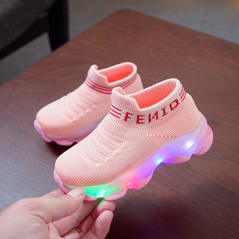 Kids Sneakers Children Baby Girls Boys Letter Mesh Led Luminous Socks Sport Run Sneakers Shoes Sapato Infantil Light Up Shoes Kids Sneakers Children Baby Girls Boys Letter Mesh Led Luminous Socks Sport Run Sneakers Shoes Sapato Infantil Light Up Shoes